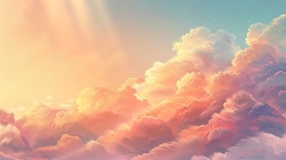 黄昏中的彩色云朵