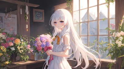 花店可爱女孩