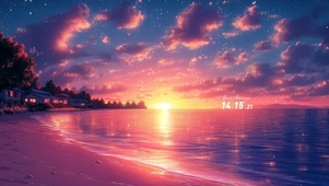 唯美海岸晚霞