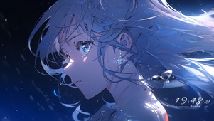 唯美白发星空女孩
