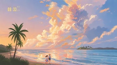 4K 海边漫步，爱意绵绵