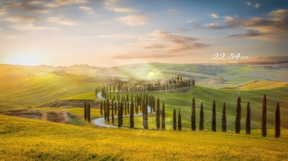 唯美日落夕阳平原