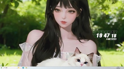 女孩与猫咪桌面主题