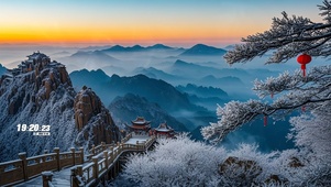 雪山夕阳