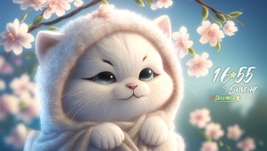 可爱桃花猫咪