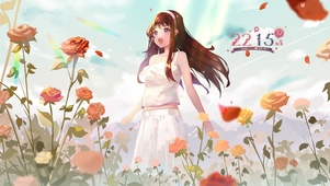 4k 治愈唯美花海少女