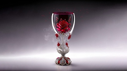 4K   杯中玫瑰花