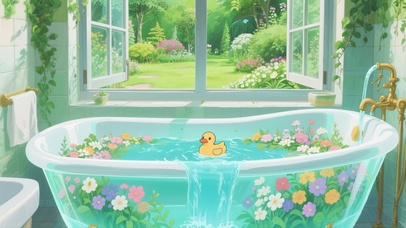 长满鲜花的浴缸