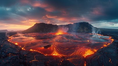 黄昏火山岩浆