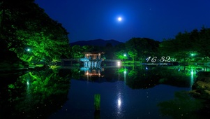 唯美夜晚湖泊