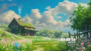 护眼房屋花园景色