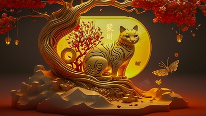 发财猫 招财猫 4K