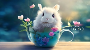可爱茶杯小兔