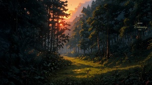 唯美夕阳山野