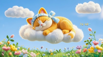 云层酣睡可爱橘猫