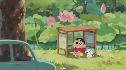 清新荷塘车站可爱小新