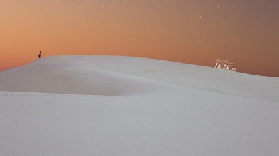 简约唯美沙漠下雪艺术护眼