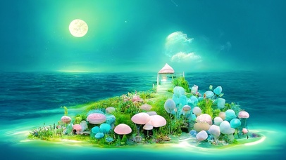 4K唯美蘑菇小岛