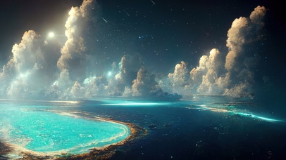 4K唯美治愈梦幻星空海景