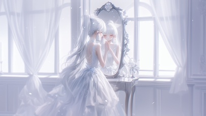 雪墨壁纸丨神里绫华丨镜中人丨