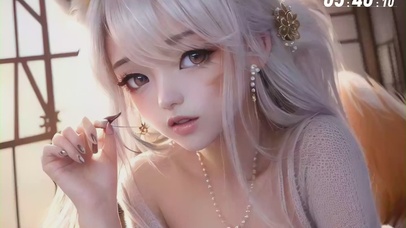 4K 银发小狐娘的一瞥