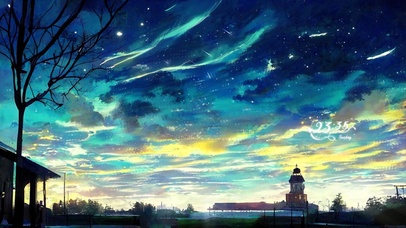 4k 治愈唯美放学后的夜空