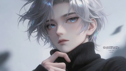 清冷禁欲系银发男神