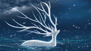 夜空星河梦幻萤火麋鹿