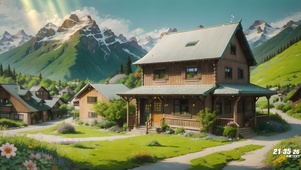 雪山下的乡村
