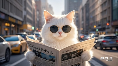 看报纸的猫咪