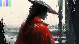 黑红系-斗笠女