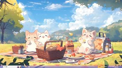 可爱秋游的猫咪