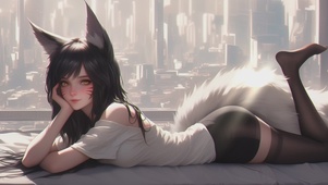 落地窗边阿狸