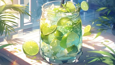 夏日冰饮清凉一下小清新柠檬果汁