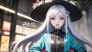 可爱银发美女