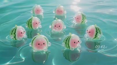 水中可爱西瓜