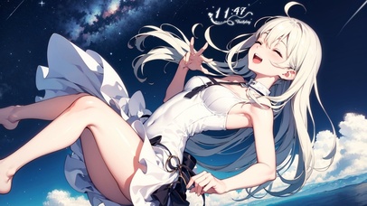 4K 治愈星空下玩水的少女