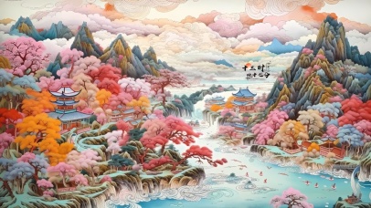 唯美国风山水图