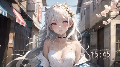 猫耳樱花可爱少女