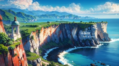 蓝天下海岛