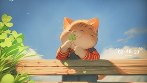 蓝天下的幸运猫