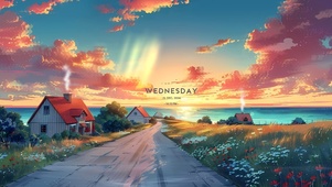 海边看日落
