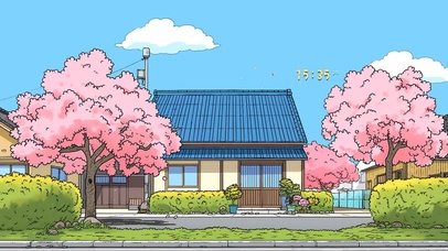 清新 樱花小屋