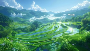 青山白云梯田 4K