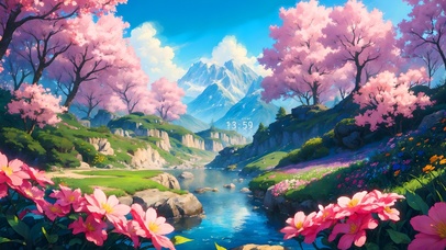 阳光溪水鸟鸣山谷