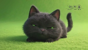 可爱萌物小黑猫