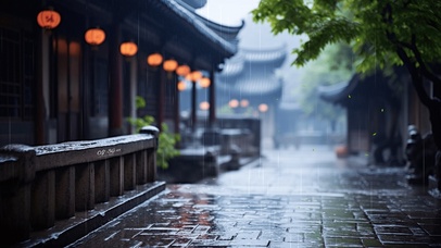 4K护眼古风雨巷