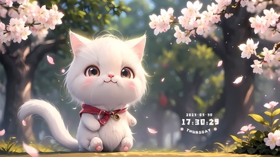 可爱桃花治愈猫咪
