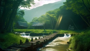 小木桥溪水