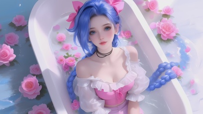 甜美可爱浴缸金克斯